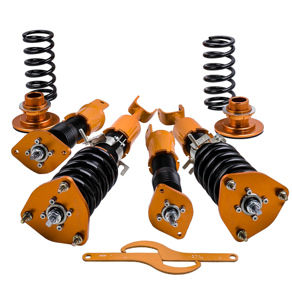 Kit de reducción de suspensión Coilover compatible con compatible para Nissan Fairlady 350Z Z33 03-08 Adj. Amortiguador juego de 4